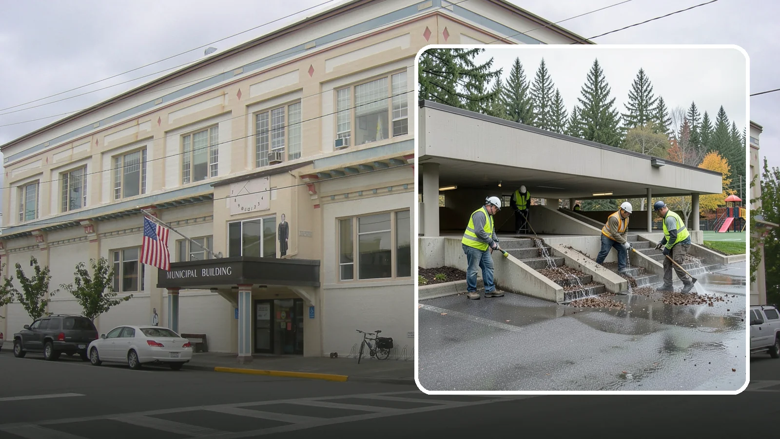 Parking Garage Cleaning in Anacortes, Skagit County, WA - Clean multi-level public parking structures, including decks, stairwells, and drains, on a managed schedule.