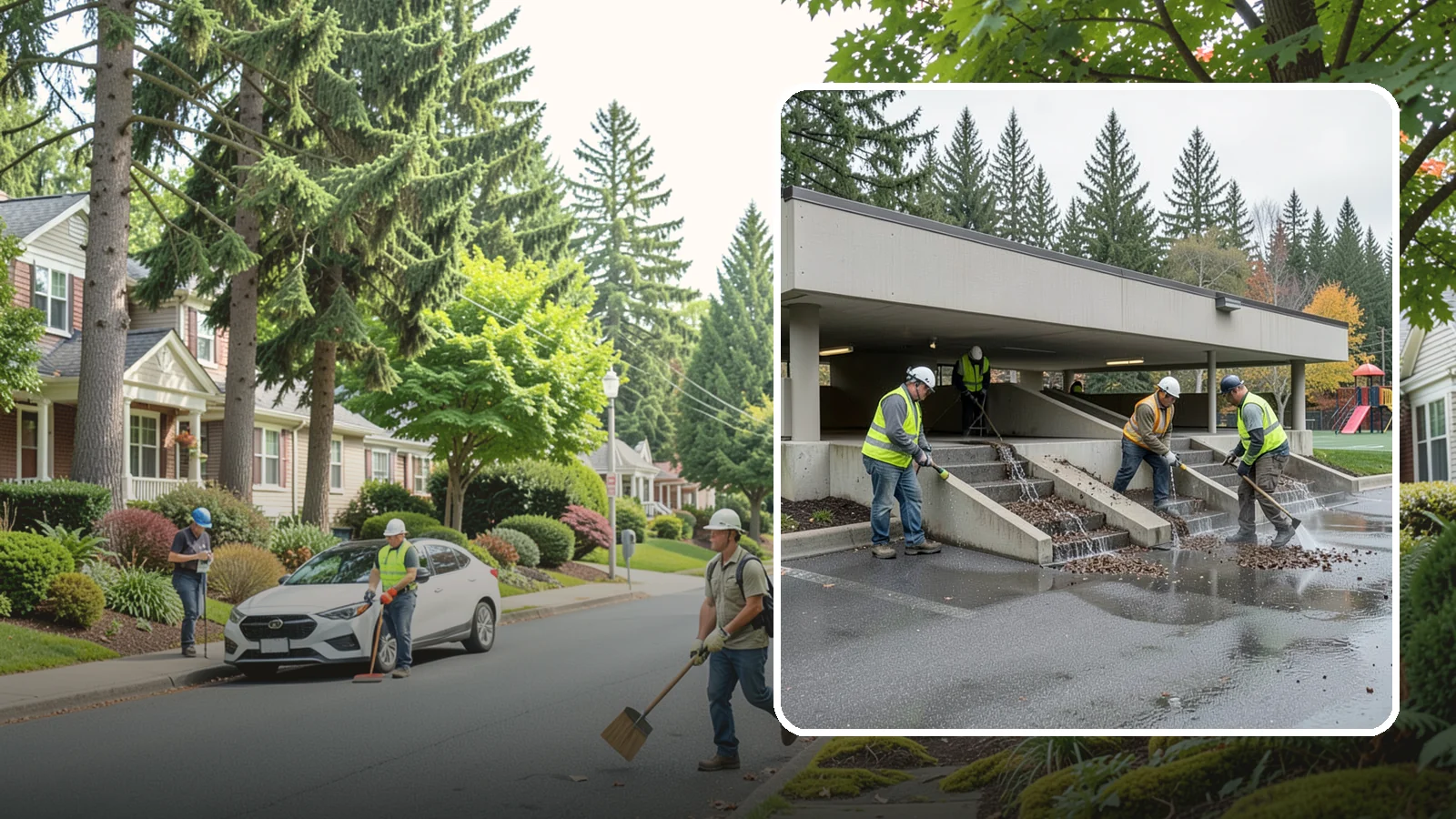 Parking Garage Cleaning in Beaux Arts Village, King County, WA - Clean multi-level public parking structures, including decks, stairwells, and drains, on a managed schedule.