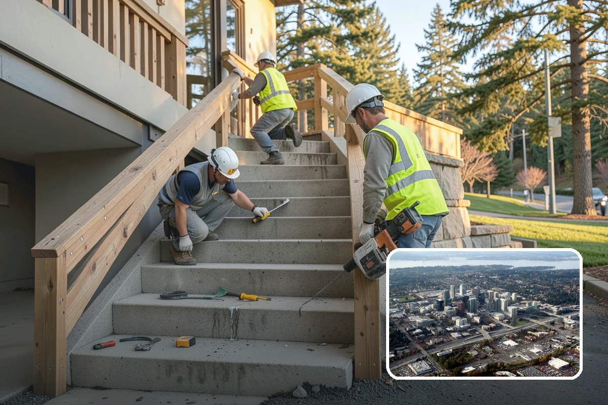 Parking Garage Cleaning in Bellevue, King County, WA - Systematically cleans decks, ramps, stairwells, and lobbies