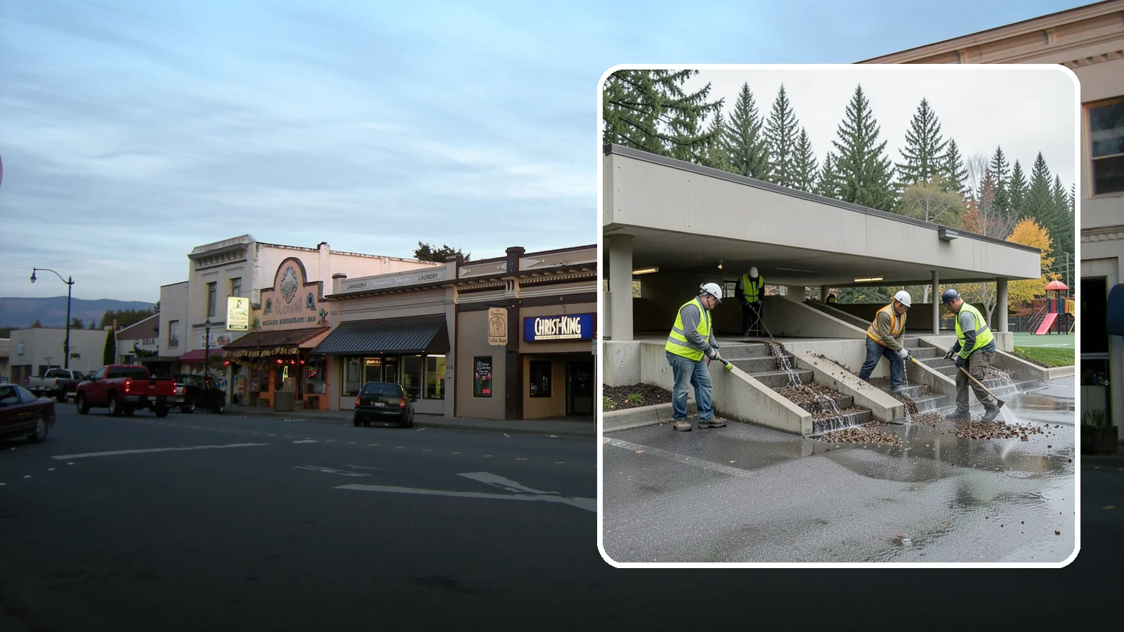 Parking Garage Cleaning in Burlington, Skagit County, WA - Clean multi-level public parking structures, including decks, stairwells, and drains, on a managed schedule.