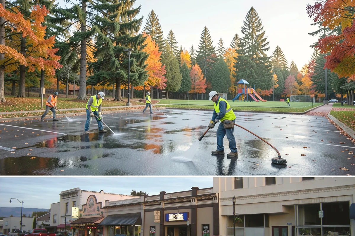 Parking Garage Cleaning in Burlington, Skagit County, WA - Interior garage cleaning can proceed in any season, though scheduling drier months eases wash-water management and level phasing.