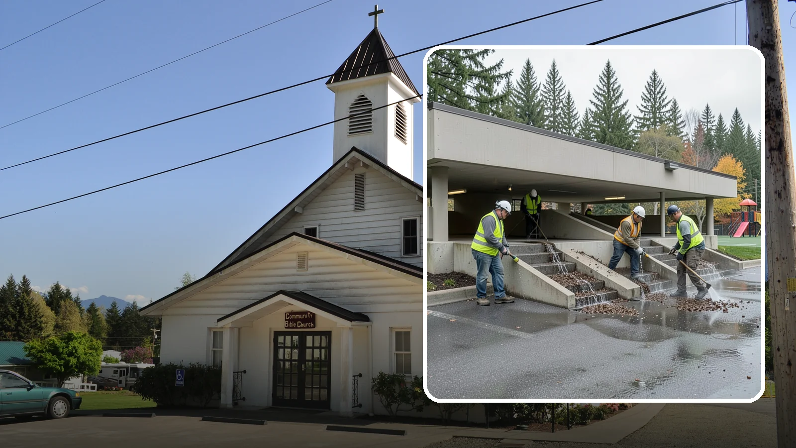 Parking Garage Cleaning in Concrete, Skagit County, WA - Clean multi-level public parking structures, including decks, stairwells, and drains, on a managed schedule.