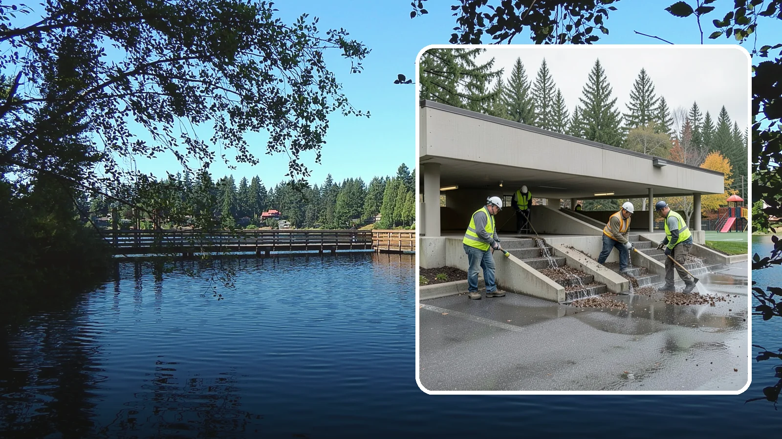 Parking Garage Cleaning in Federal Way, King County, WA - Clean multi-level public parking structures, including decks, stairwells, and drains, on a managed schedule.