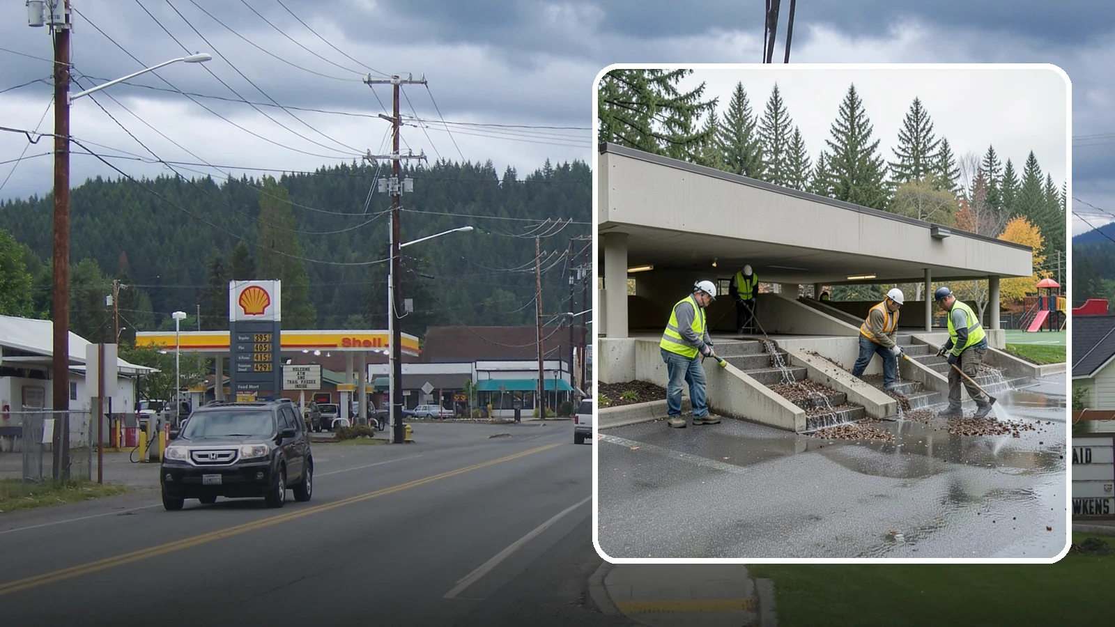 Parking Garage Cleaning in Granite Falls, Snohomish County, WA - Clean multi-level public parking structures, including decks, stairwells, and drains, on a managed schedule.