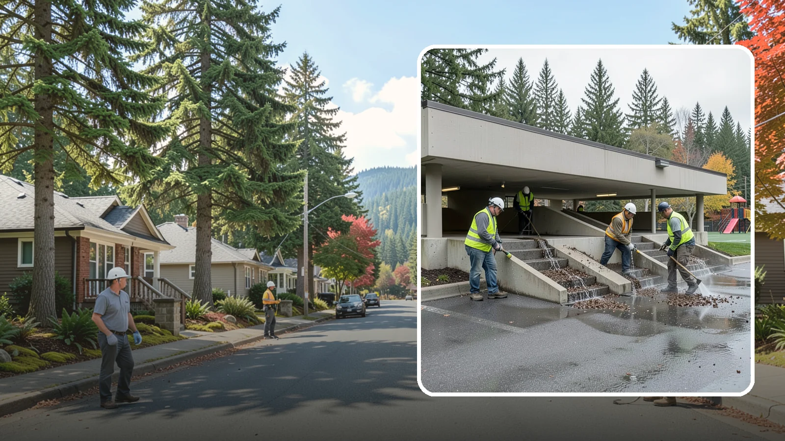 Parking Garage Cleaning in Hunts Point, King County, WA - Clean multi-level public parking structures, including decks, stairwells, and drains, on a managed schedule.