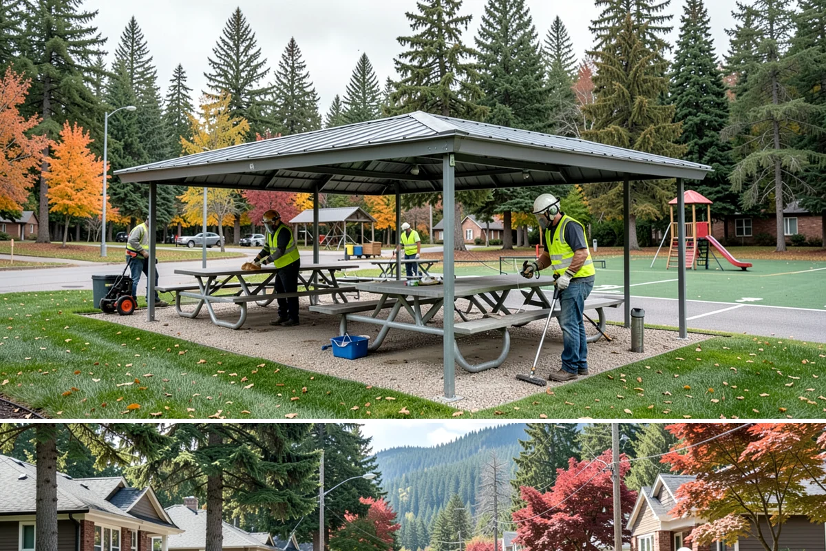 Parking Garage Cleaning in Hunts Point, King County, WA - Interior garage cleaning can proceed in any season, though scheduling drier months eases wash-water management and level phasing.