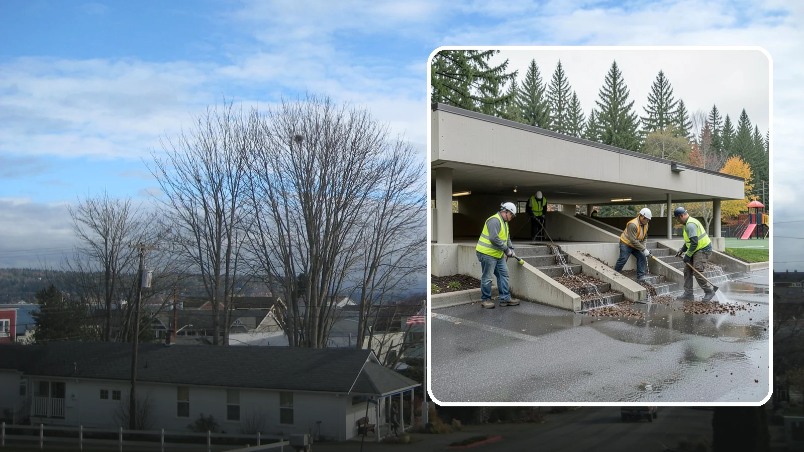 Parking Garage Cleaning in Langley, Island County, WA - Clean multi-level public parking structures, including decks, stairwells, and drains, on a managed schedule.