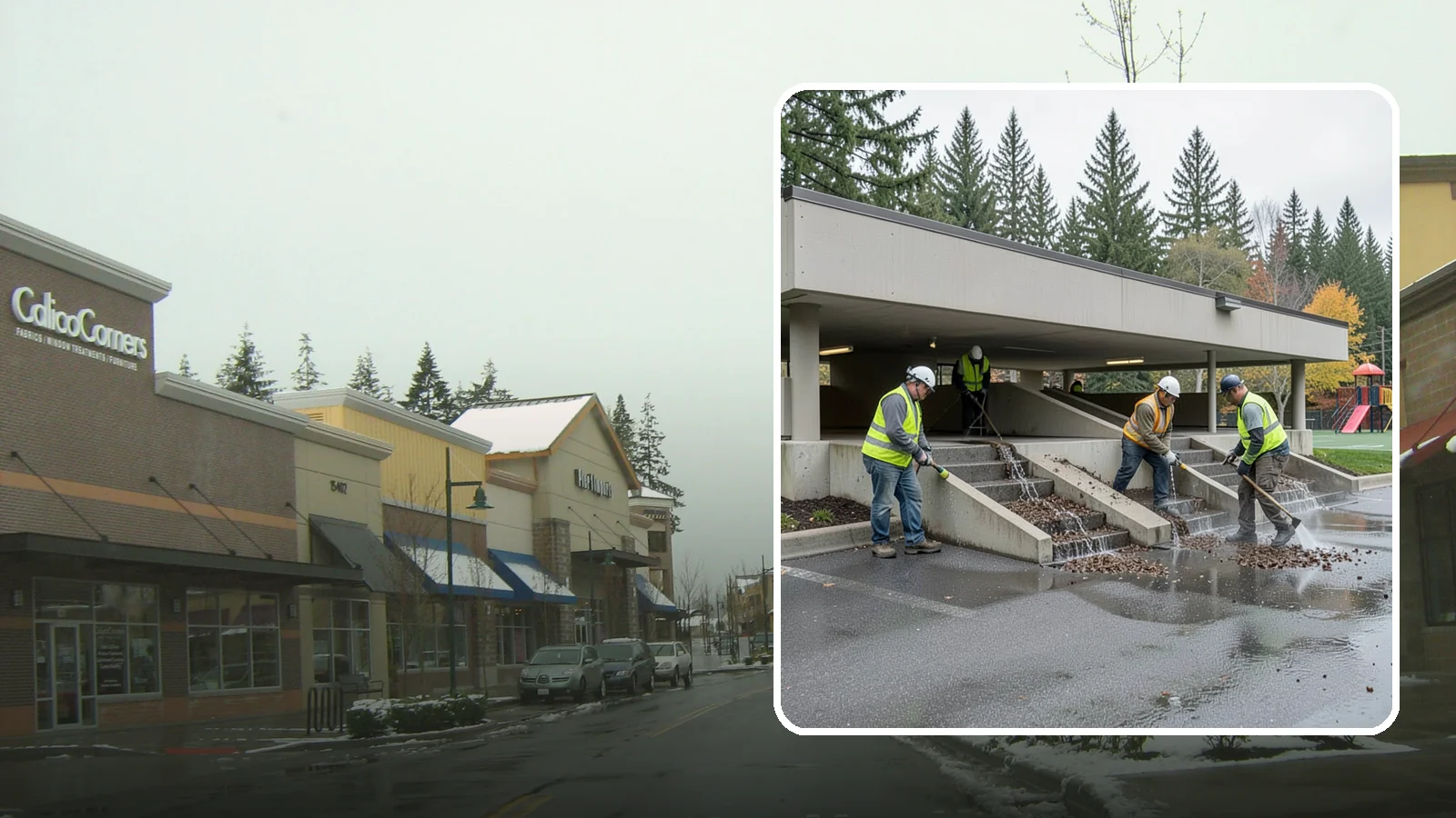Parking Garage Cleaning in Mill Creek, Snohomish County, WA - Clean multi-level public parking structures, including decks, stairwells, and drains, on a managed schedule.