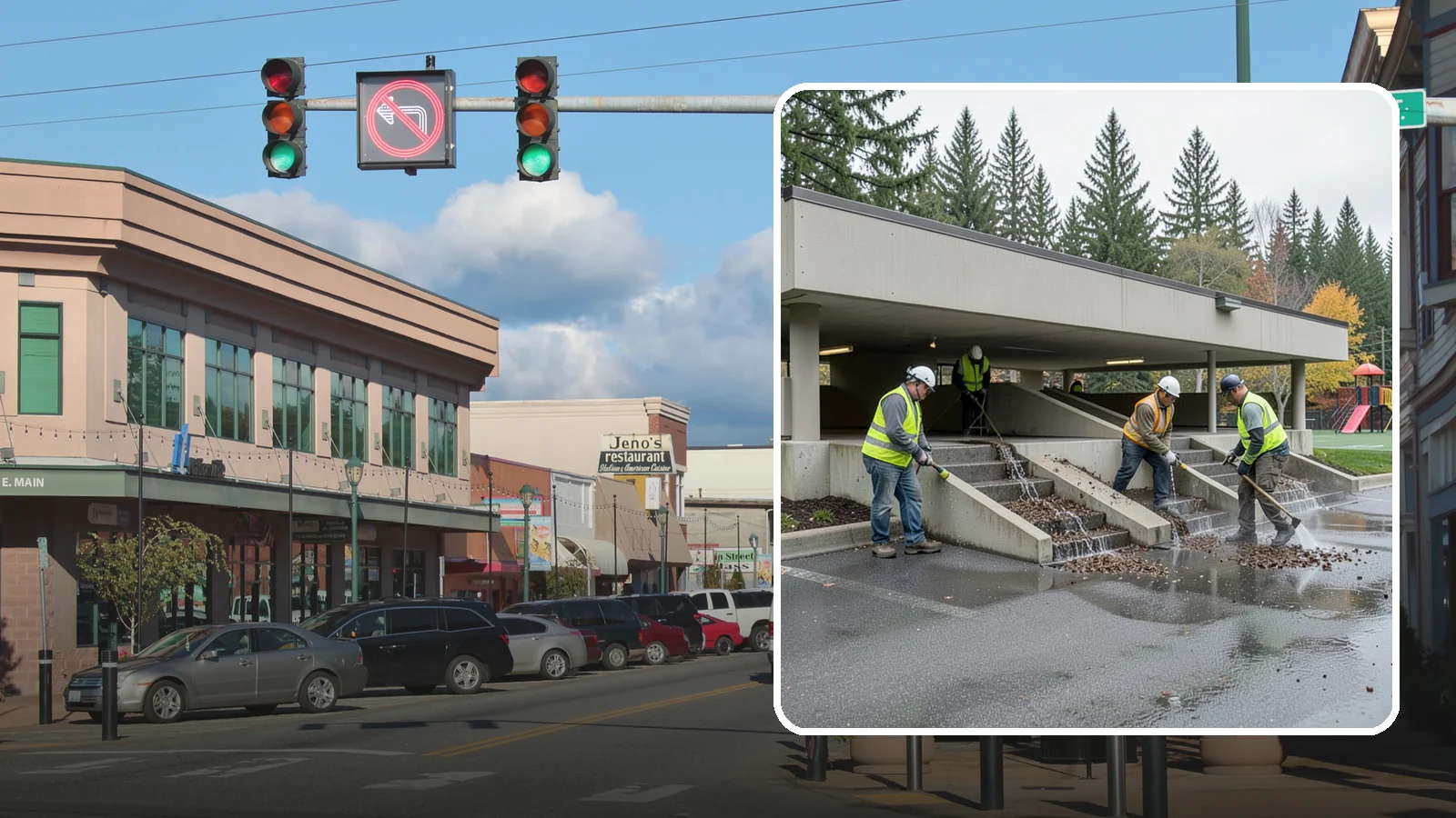 Parking Garage Cleaning in Monroe, Snohomish County, WA - Clean multi-level public parking structures, including decks, stairwells, and drains, on a managed schedule.