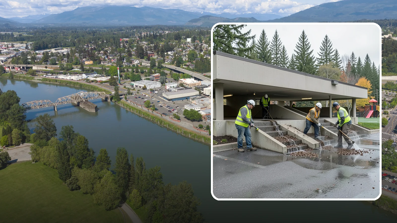 Parking Garage Cleaning in Mount Vernon, Skagit County, WA - Clean multi-level public parking structures, including decks, stairwells, and drains, on a managed schedule.