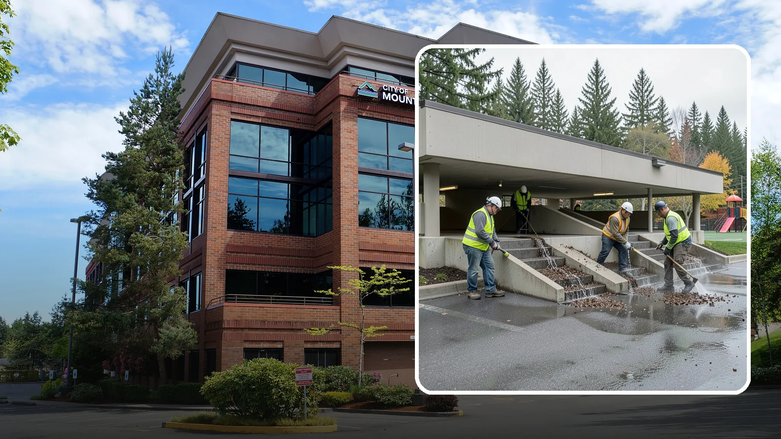 Parking Garage Cleaning in Mountlake Terrace, Snohomish County, WA - Clean multi-level public parking structures, including decks, stairwells, and drains, on a managed schedule.