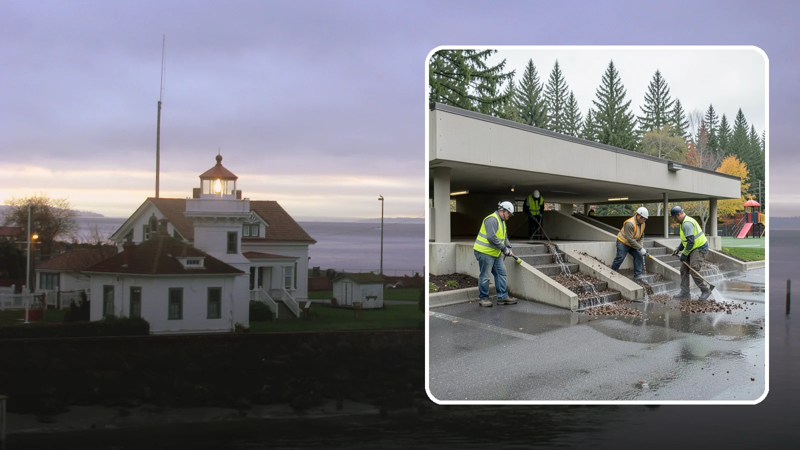 Parking Garage Cleaning in Mukilteo, Snohomish County, WA - Clean multi-level public parking structures, including decks, stairwells, and drains, on a managed schedule.