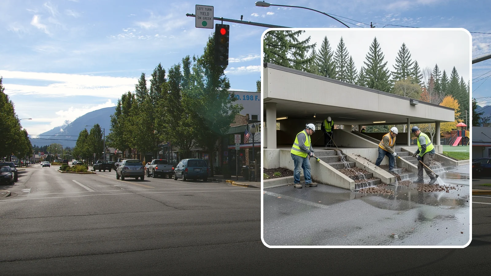 Parking Garage Cleaning in North Bend, King County, WA - Clean multi-level public parking structures, including decks, stairwells, and drains, on a managed schedule.