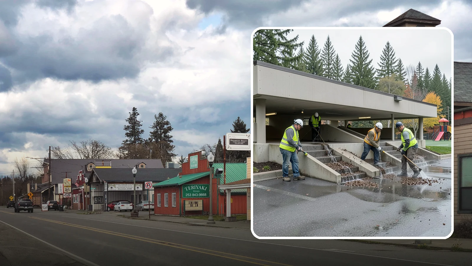 Parking Garage Cleaning in Roy, Pierce County, WA - Clean multi-level public parking structures, including decks, stairwells, and drains, on a managed schedule.