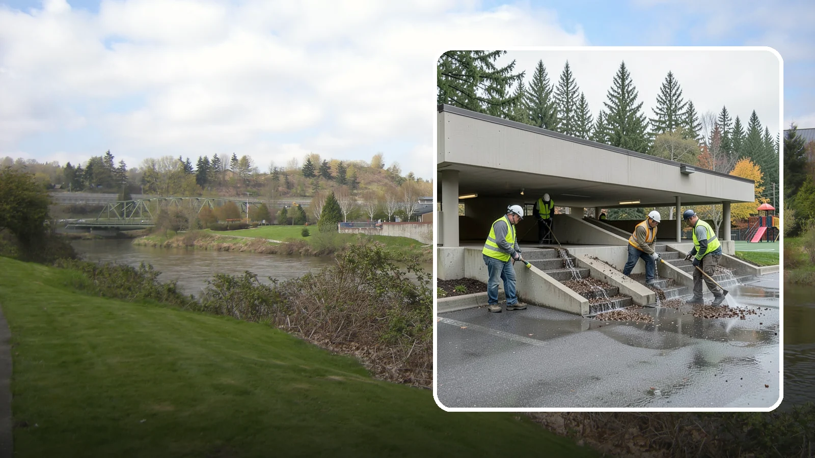Parking Garage Cleaning in Tukwila, King County, WA - Clean multi-level public parking structures, including decks, stairwells, and drains, on a managed schedule.