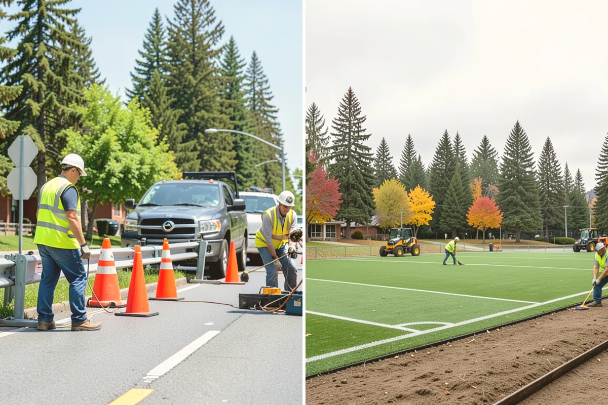 Parking Lot Cleaning in Algona, King County, WA - Survey lot size, surface type, and staining with staff