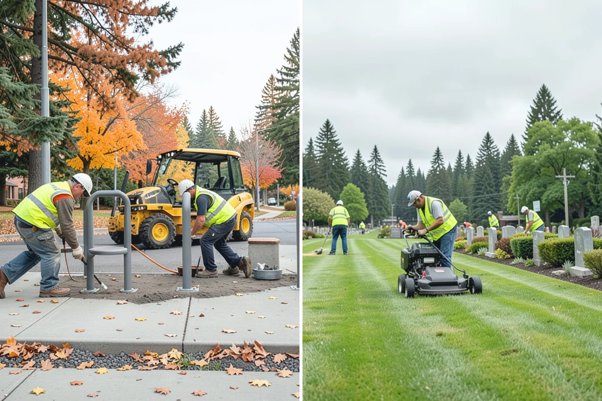 Parking Lot Cleaning in Beaux Arts Village, King County, WA - Survey lot size, surface type, and staining with staff
