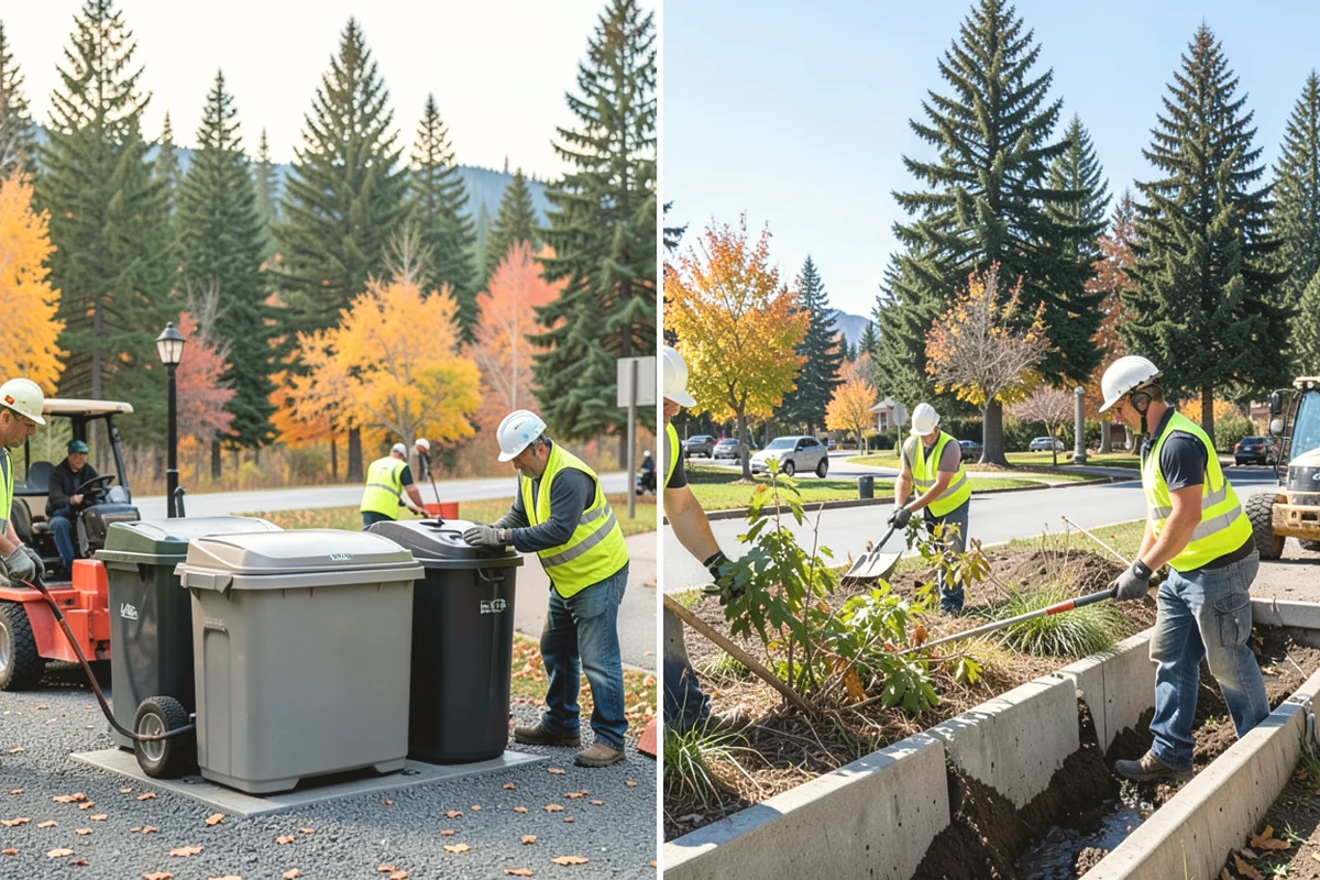 Parking Lot Cleaning in Black Diamond, King County, WA - Survey lot size, surface type, and staining with staff