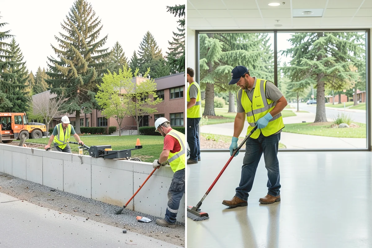 Parking Lot Cleaning in Burlington, Skagit County, WA - Survey lot size, surface type, and staining with staff