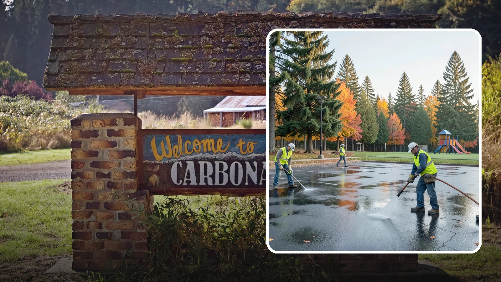 Parking Lot Cleaning in Carbonado, Pierce County, WA - Pressure wash and degrease public parking lots to remove oil staining, gum, and accumulated grime.