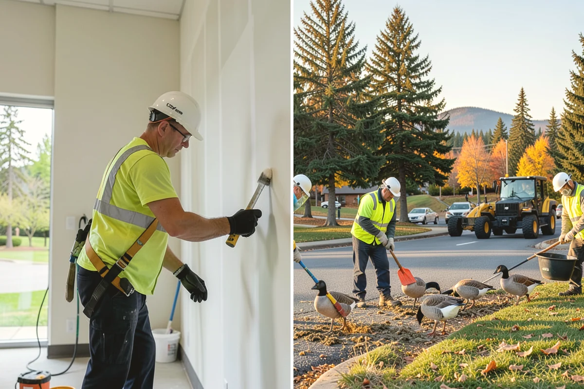 Parking Lot Cleaning in Carnation, King County, WA - Survey lot size, surface type, and staining with staff