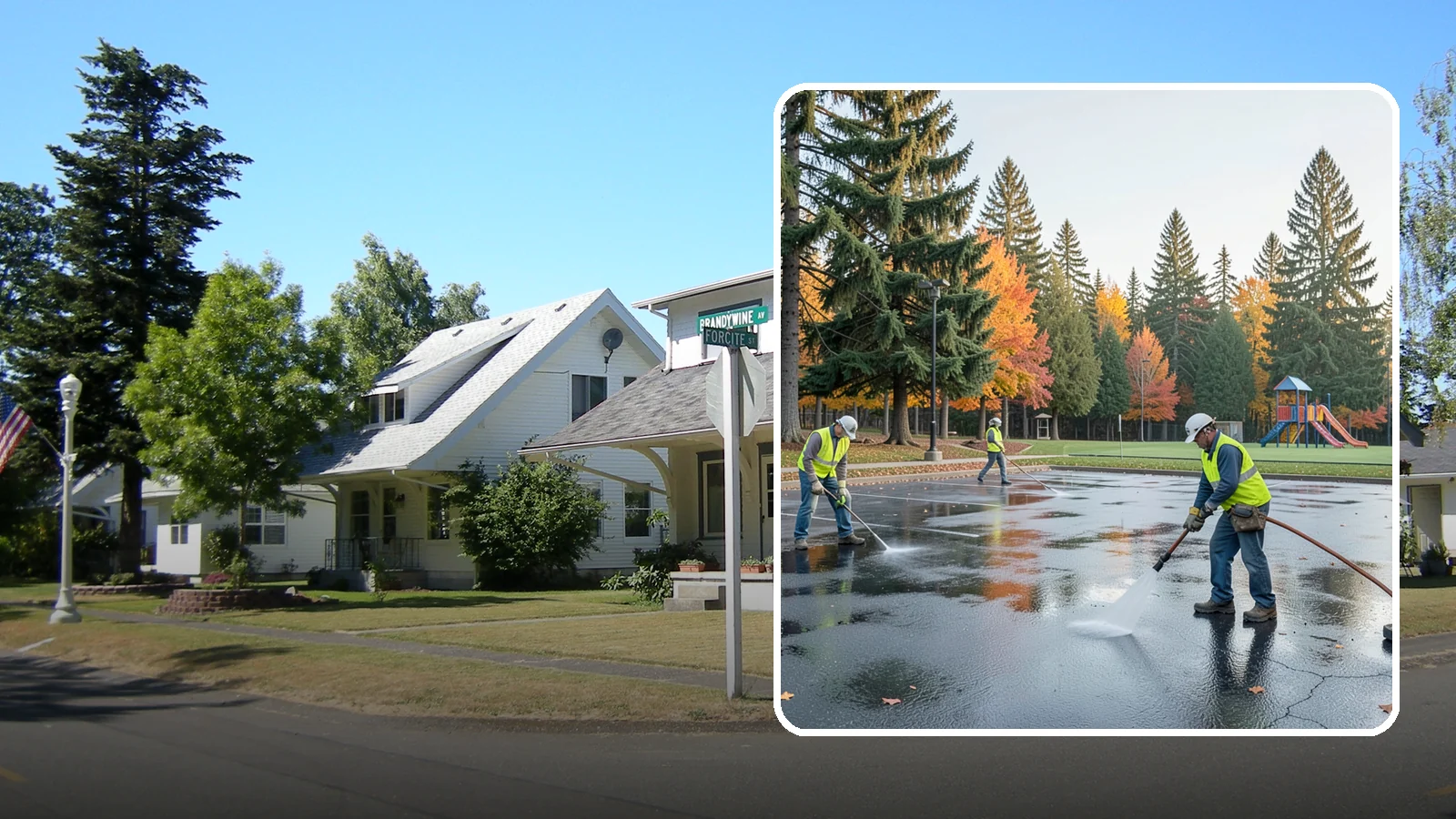 Parking Lot Cleaning in DuPont, Pierce County, WA - Pressure wash and degrease public parking lots to remove oil staining, gum, and accumulated grime.