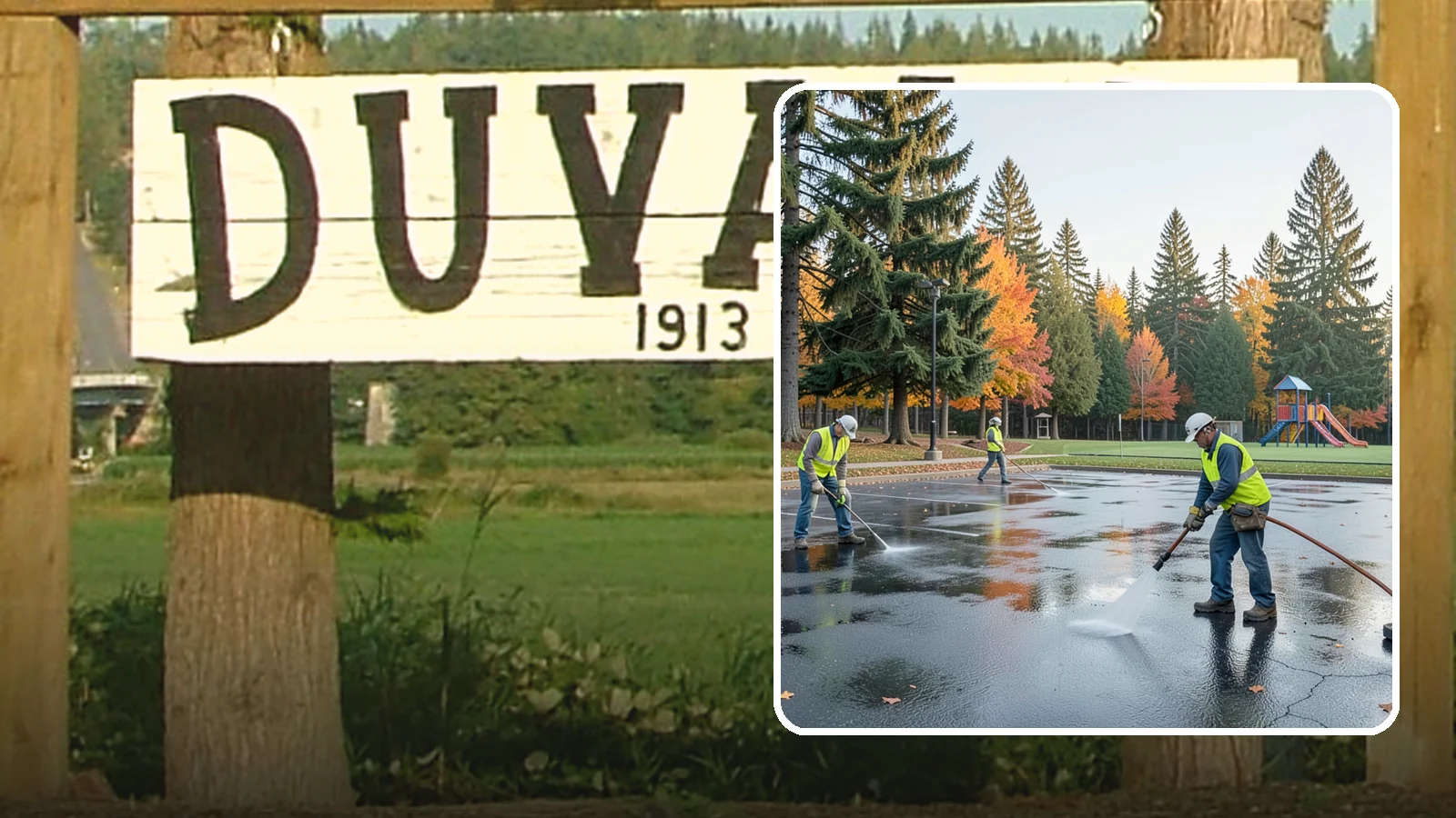 Parking Lot Cleaning in Duvall, King County, WA - Pressure wash and degrease public parking lots to remove oil staining, gum, and accumulated grime.