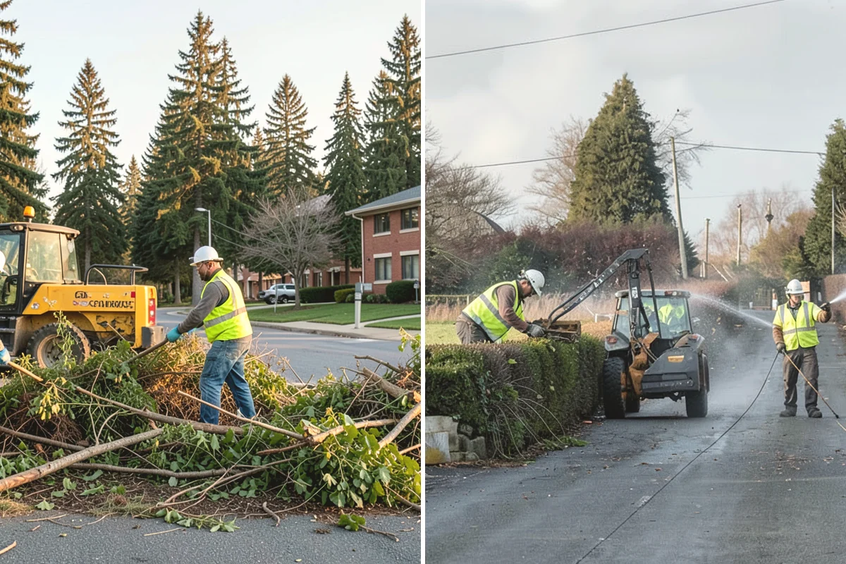 Parking Lot Cleaning in Duvall, King County, WA - Survey lot size, surface type, and staining with staff