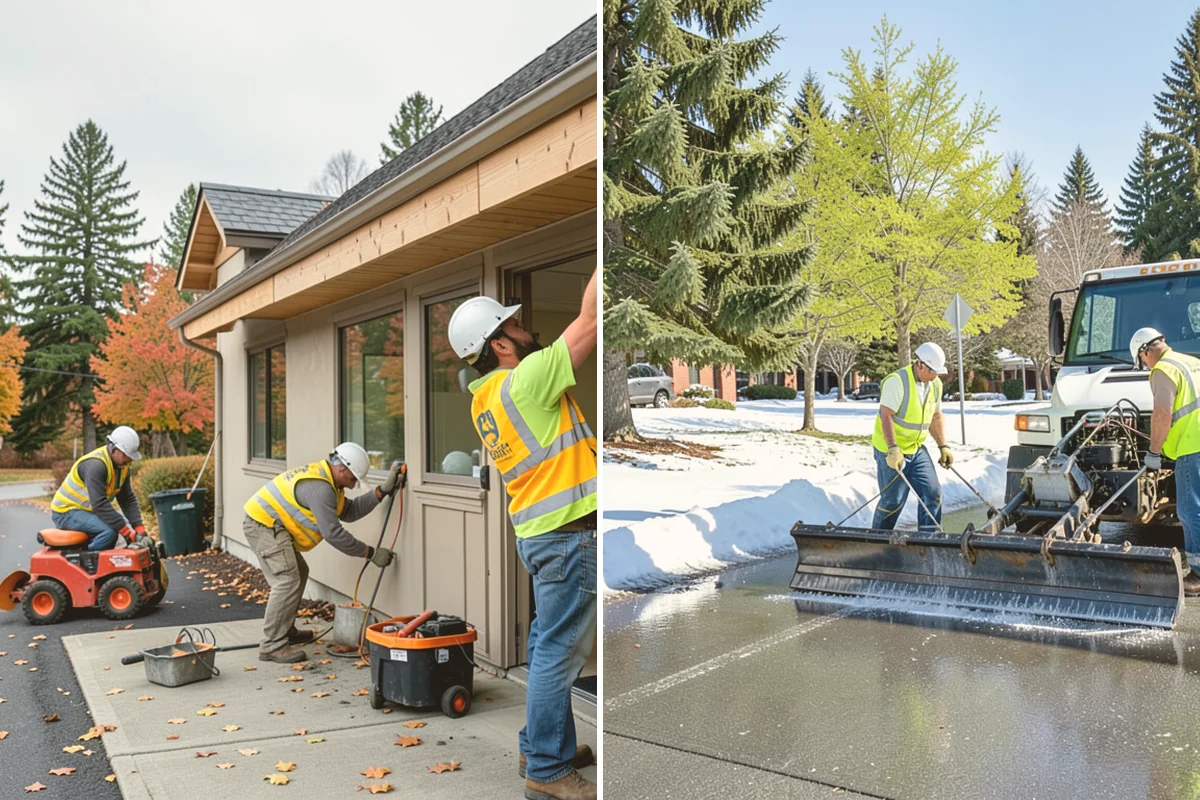 Parking Lot Cleaning in Fife, Pierce County, WA - Survey lot size, surface type, and staining with staff