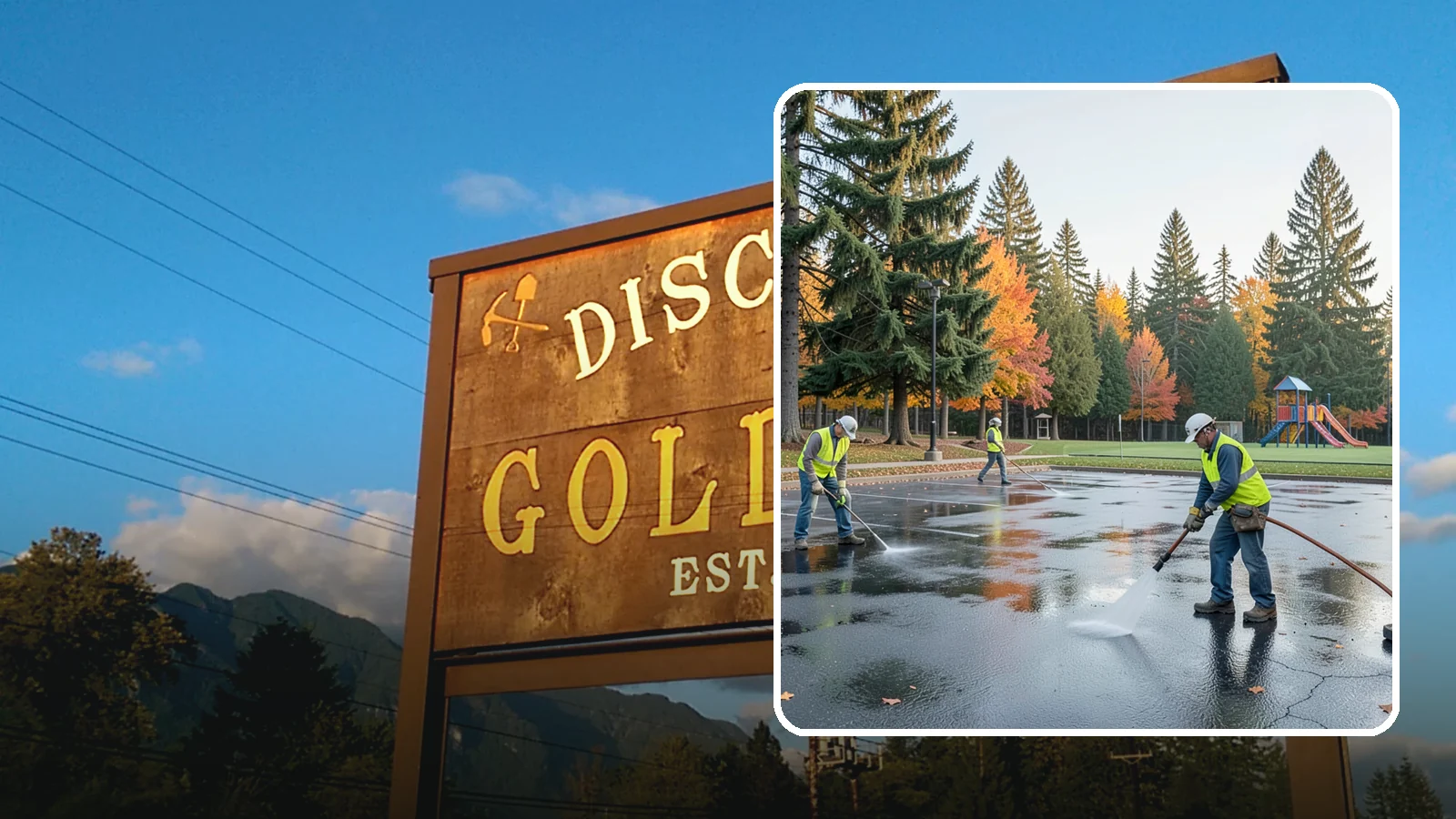 Parking Lot Cleaning in Gold Bar, Snohomish County, WA - Pressure wash and degrease public parking lots to remove oil staining, gum, and accumulated grime.