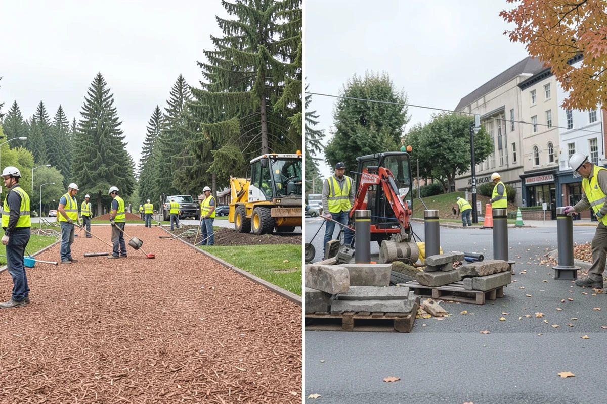 Parking Lot Cleaning in Granite Falls, Snohomish County, WA - Survey lot size, surface type, and staining with staff