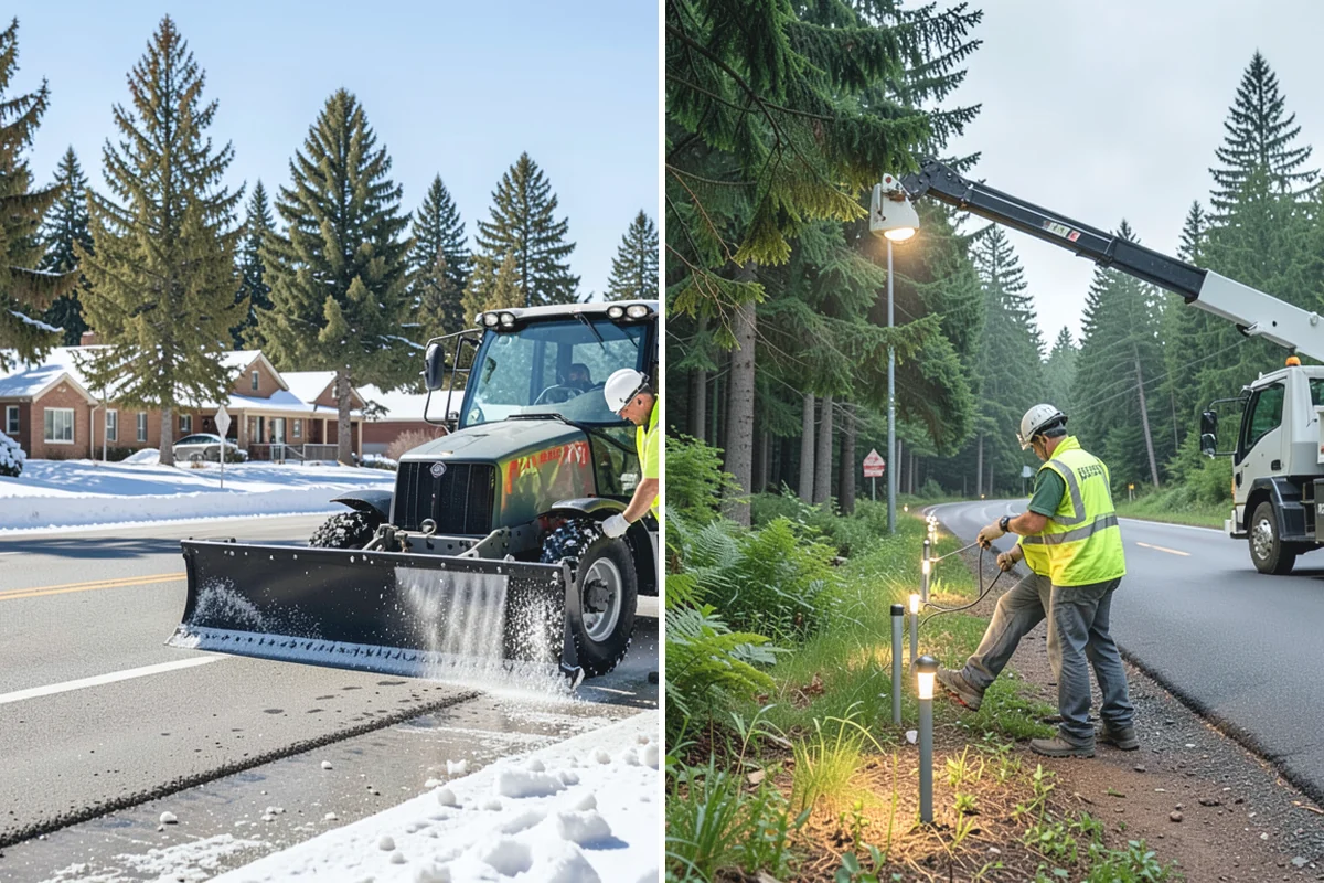 Parking Lot Cleaning in Hamilton, Skagit County, WA - Survey lot size, surface type, and staining with staff