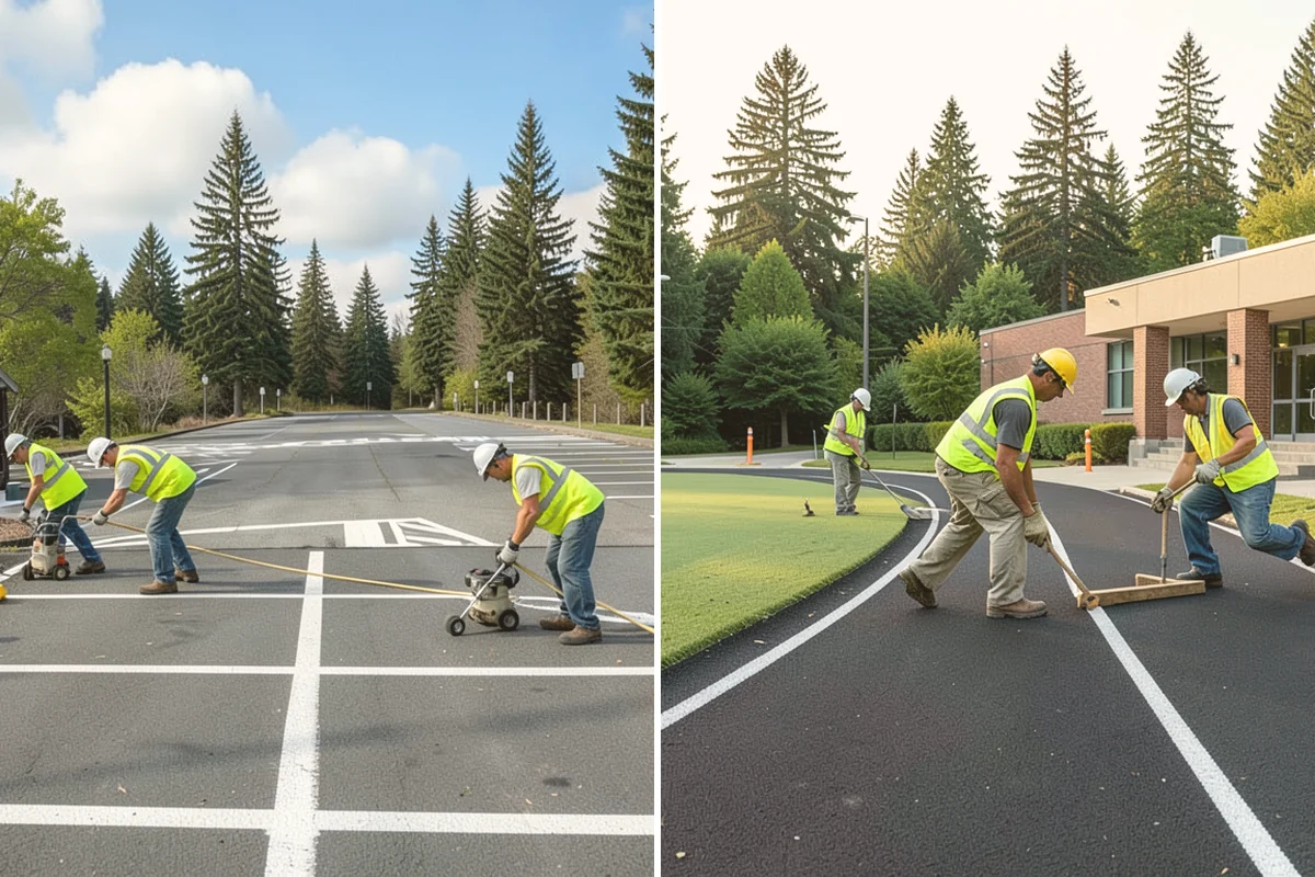 Parking Lot Cleaning in Index, Snohomish County, WA - Survey lot size, surface type, and staining with staff