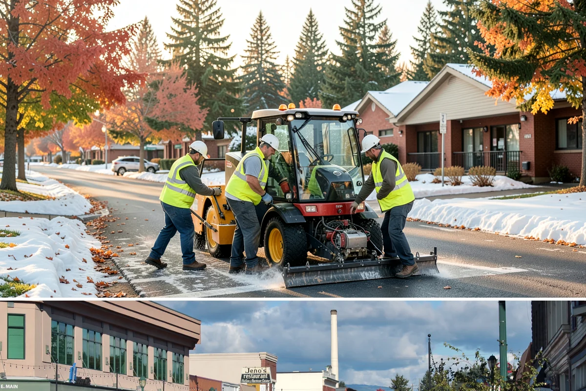 Parking Lot Cleaning in Monroe, Snohomish County, WA - Parking-lot cleaning is best scheduled in dry spring and summer months when surfaces dry quickly and closures can be kept short.