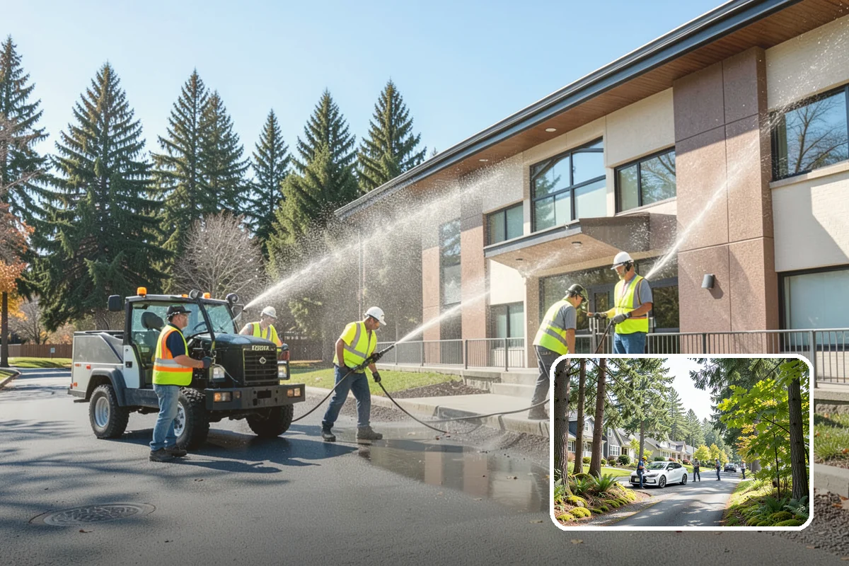 Parking Lot Cleaning in Normandy Park, King County, WA - Removes oil, gum, and grime that stain lot surfaces