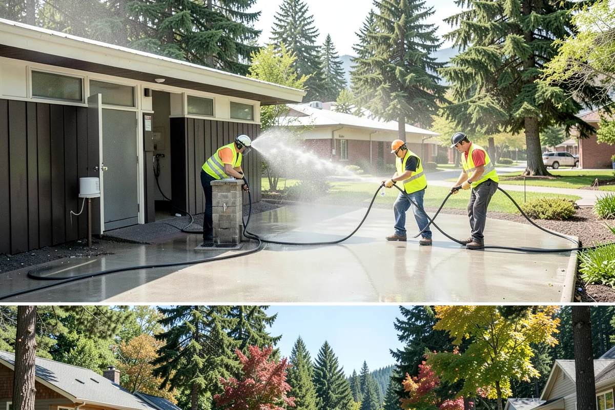 Parking Lot Cleaning in Orting, Pierce County, WA - Parking-lot cleaning is best scheduled in dry spring and summer months when surfaces dry quickly and closures can be kept short.