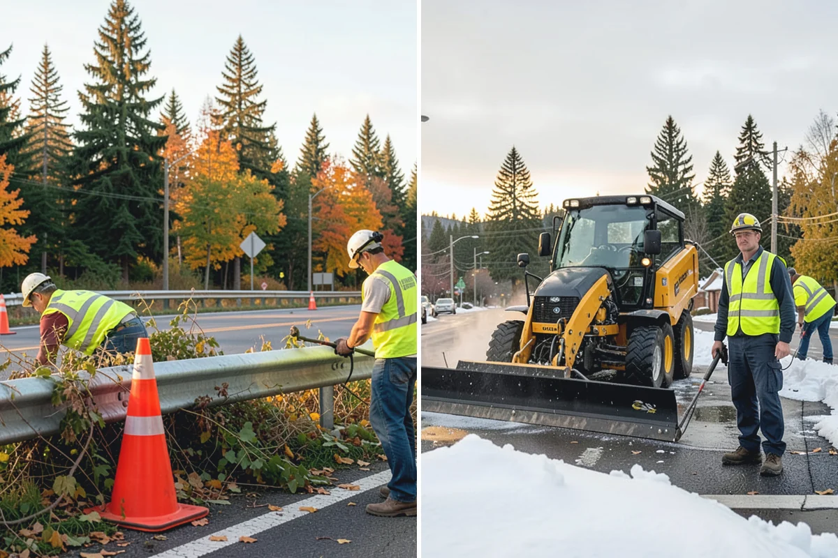 Parking Lot Cleaning in Renton, King County, WA - Survey lot size, surface type, and staining with staff