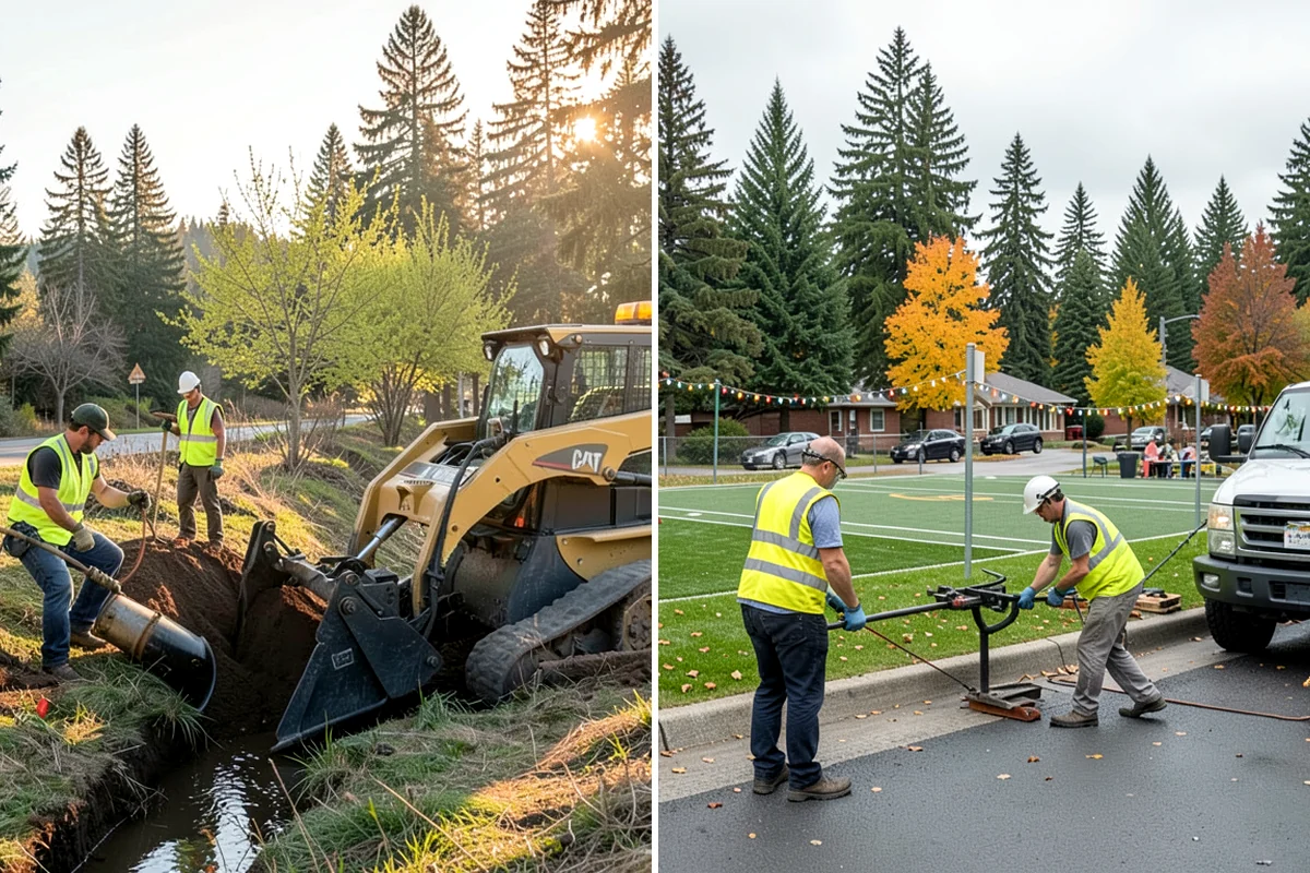 Parking Lot Cleaning in Sedro-Woolley, Skagit County, WA - Survey lot size, surface type, and staining with staff