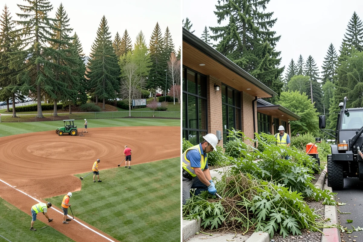 Parking Lot Cleaning in Shoreline, King County, WA - Survey lot size, surface type, and staining with staff