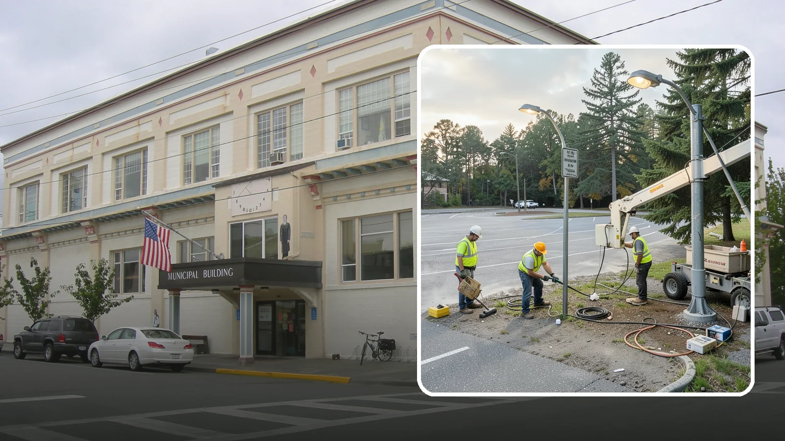 Parking Lot Lighting in Anacortes, Skagit County, WA - Maintenance and repair of pole-mounted parking lot lighting at public facilities and transit sites.