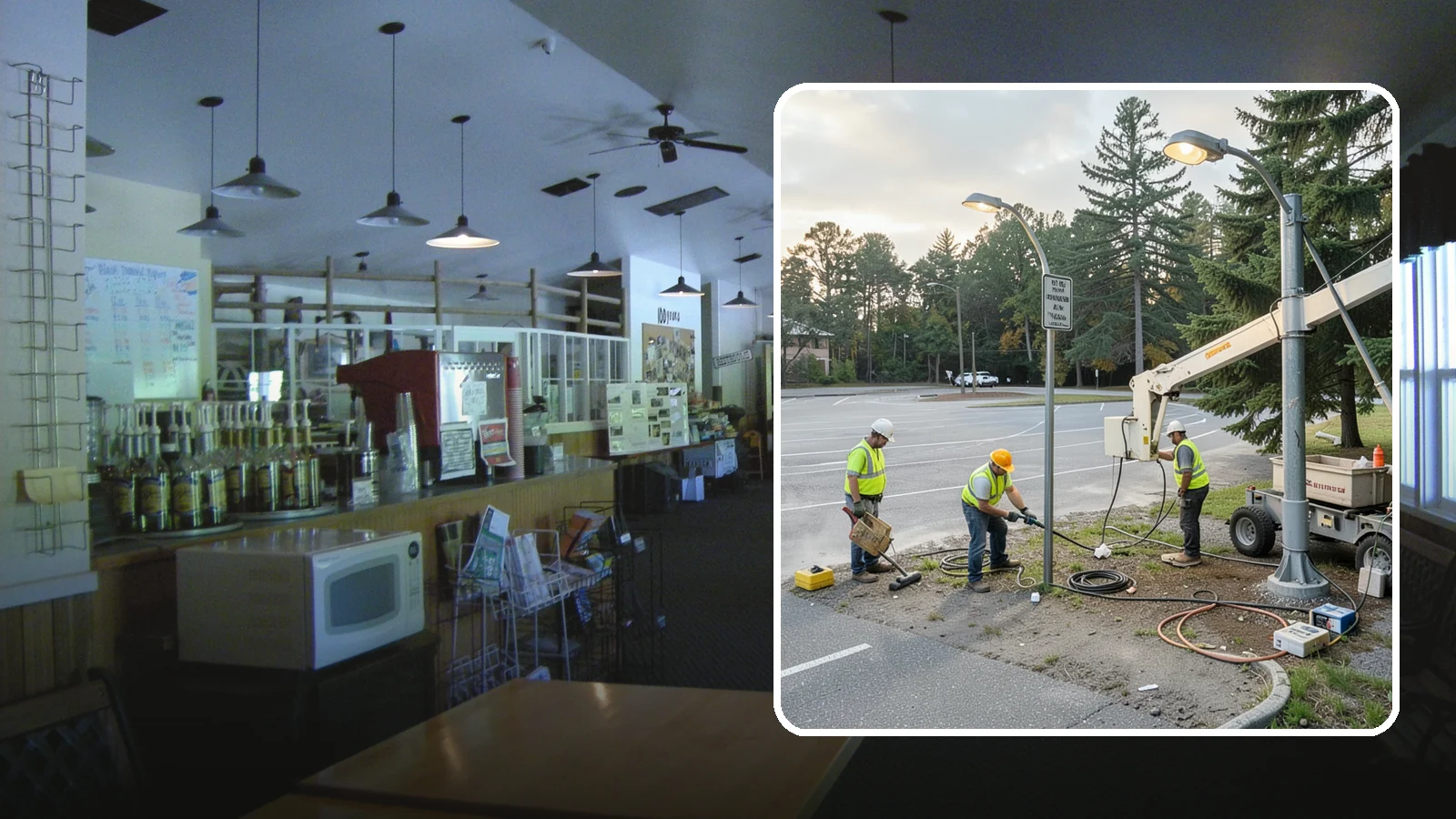 Parking Lot Lighting in Black Diamond, King County, WA - Maintenance and repair of pole-mounted parking lot lighting at public facilities and transit sites.