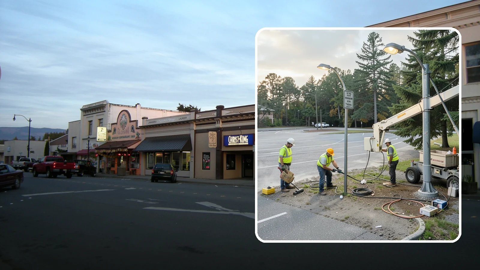 Parking Lot Lighting in Burlington, Skagit County, WA - Maintenance and repair of pole-mounted parking lot lighting at public facilities and transit sites.
