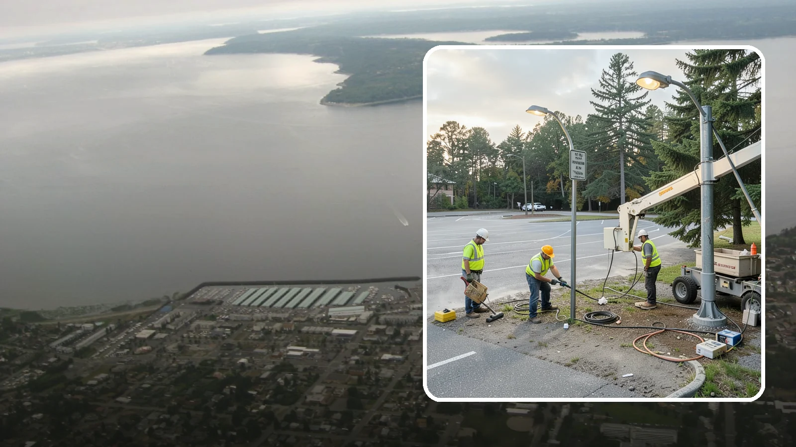 Parking Lot Lighting in Des Moines, King County, WA - Maintenance and repair of pole-mounted parking lot lighting at public facilities and transit sites.