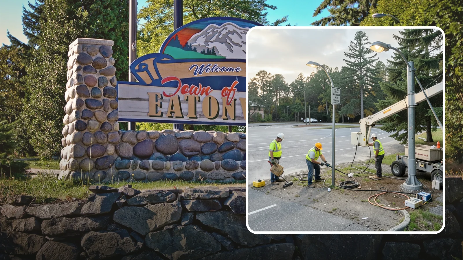 Parking Lot Lighting in Eatonville, Pierce County, WA - Maintenance and repair of pole-mounted parking lot lighting at public facilities and transit sites.