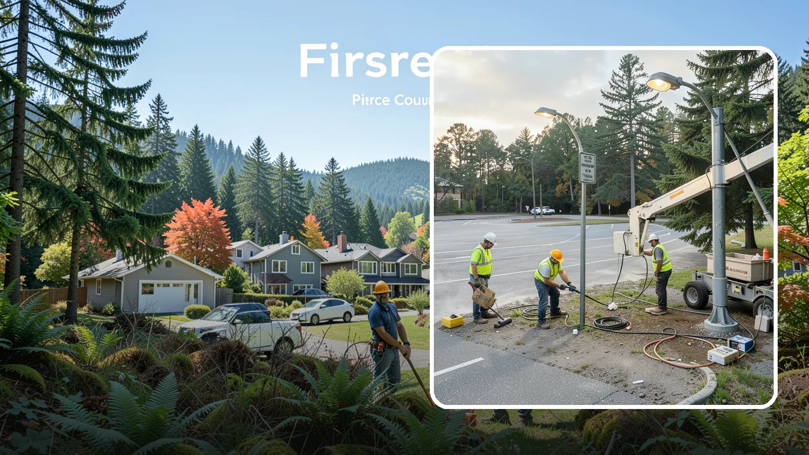 Parking Lot Lighting in Fircrest, Pierce County, WA - Maintenance and repair of pole-mounted parking lot lighting at public facilities and transit sites.