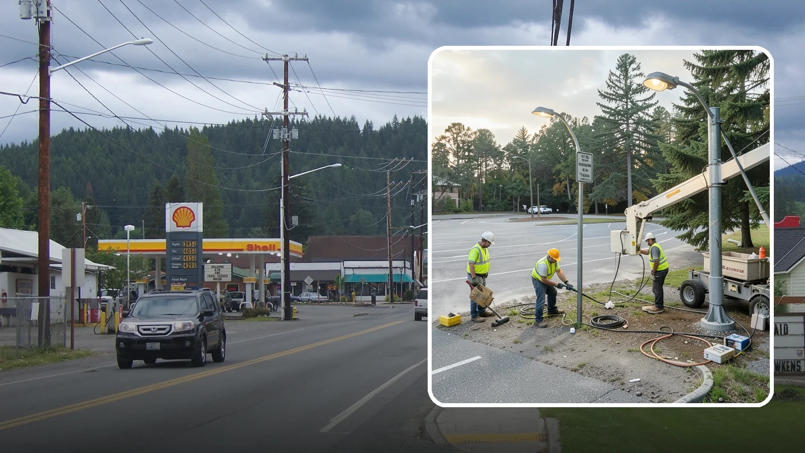 Parking Lot Lighting in Granite Falls, Snohomish County, WA - Maintenance and repair of pole-mounted parking lot lighting at public facilities and transit sites.