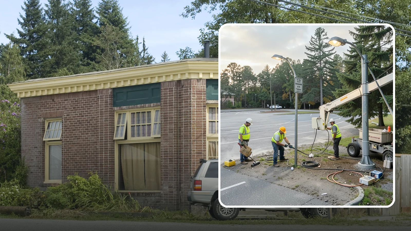 Parking Lot Lighting in Hamilton, Skagit County, WA - Maintenance and repair of pole-mounted parking lot lighting at public facilities and transit sites.