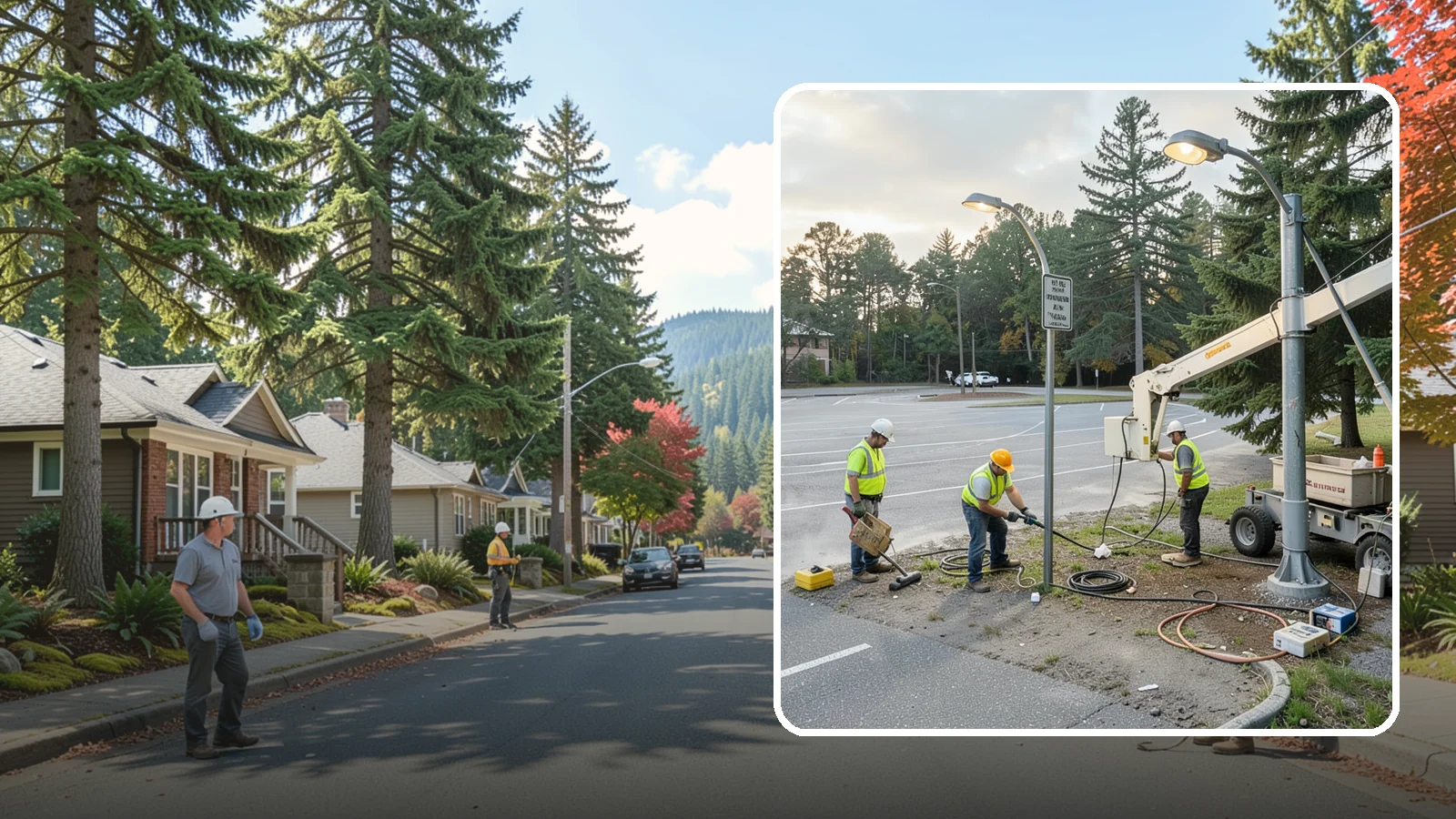 Parking Lot Lighting in Hunts Point, King County, WA - Maintenance and repair of pole-mounted parking lot lighting at public facilities and transit sites.