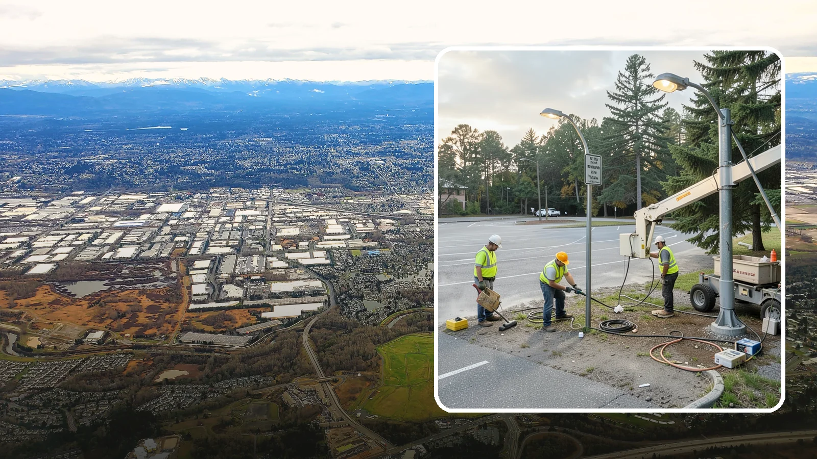 Parking Lot Lighting in Kent, King County, WA - Maintenance and repair of pole-mounted parking lot lighting at public facilities and transit sites.