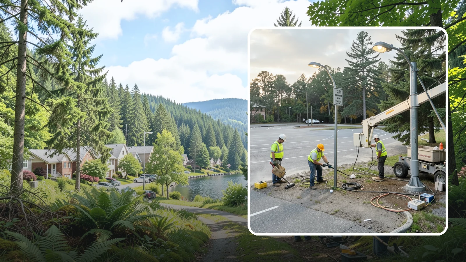 Parking Lot Lighting in Lake Forest Park, King County, WA - Maintenance and repair of pole-mounted parking lot lighting at public facilities and transit sites.
